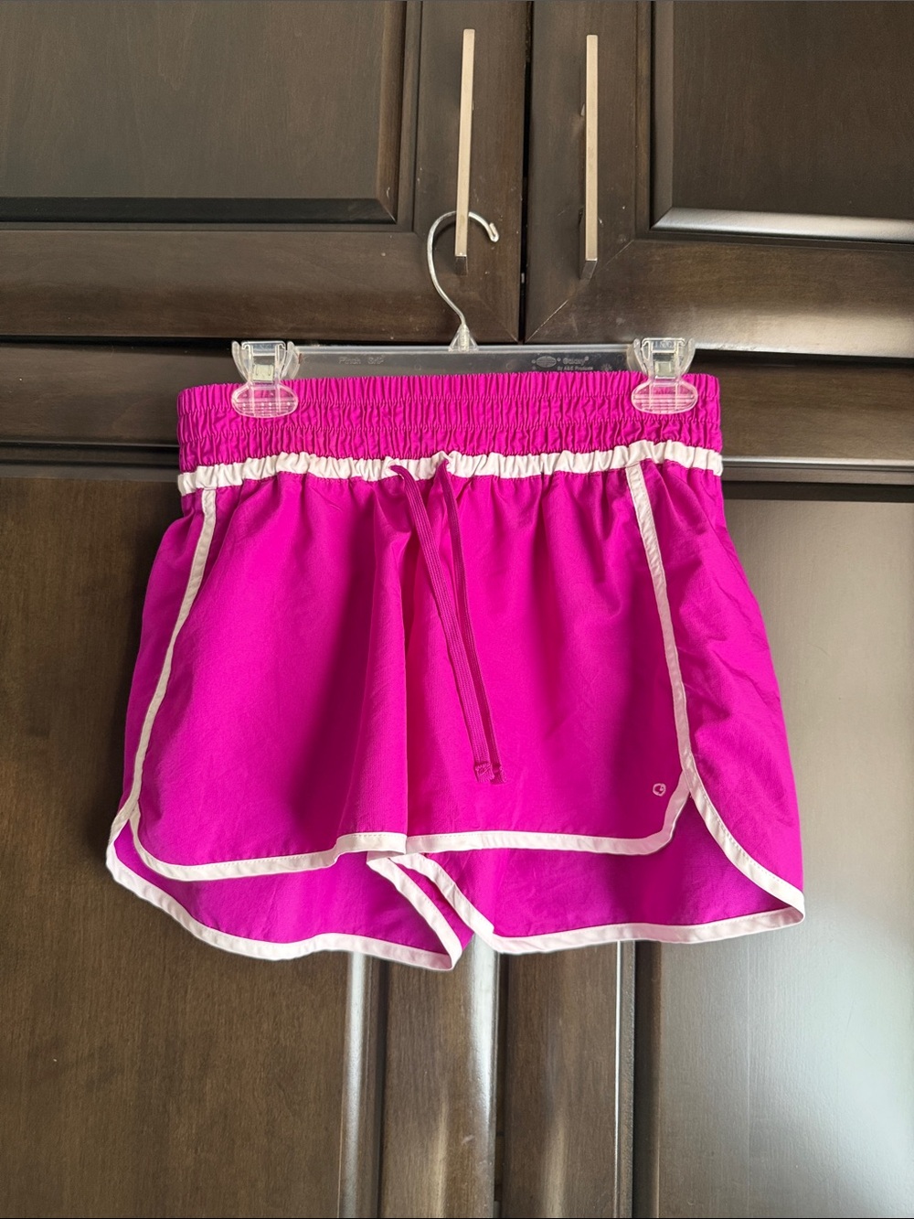 Magenta Athletic Shorts with White Trim